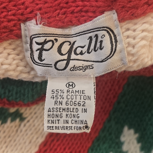 VTG Holiday Festive Ugly Christmas Angel Oversized Sweater Braided Medium - Picture 13 of 14